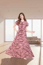 Stylish Arrivals Alpine Gathering Frock Model Night Gown's | Front Adjustable Gathering Style Rope Rope | Puff Sleeve | Trending Collection's for Stylish Women's (GFF)