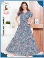 Stylish Arrivals Alpine Gathering Frock Model Night Gown's | Front Adjustable Gathering Style Rope Rope | Puff Sleeve | Trending Collection's for Stylish Women's (GFF)