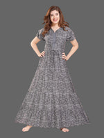Stylish Arrivals Alpine Gathering Frock Model Night Gown's | Front Adjustable Gathering Style Rope Rope | Puff Sleeve | Trending Collection's for Stylish Women's (GFF)
