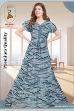 Stylish Arrivals Alpine Gathering Frock Model Night Gown's | Front Adjustable Gathering Style Rope Rope | Puff Sleeve | Trending Collection's for Stylish Women's (GFF)