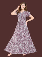 Stylish Arrivals Alpine Gathering Frock Model Night Gown's | Front Adjustable Gathering Style Rope Rope | Puff Sleeve | Trending Collection's for Stylish Women's (GFF)