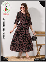 Alpine KURTI Style | Beautiful Stylish KURTI Model | Long 3/4 Sleeve & Side Pocket | Fresh Collection's for Stylish Women's (AK-3/4)