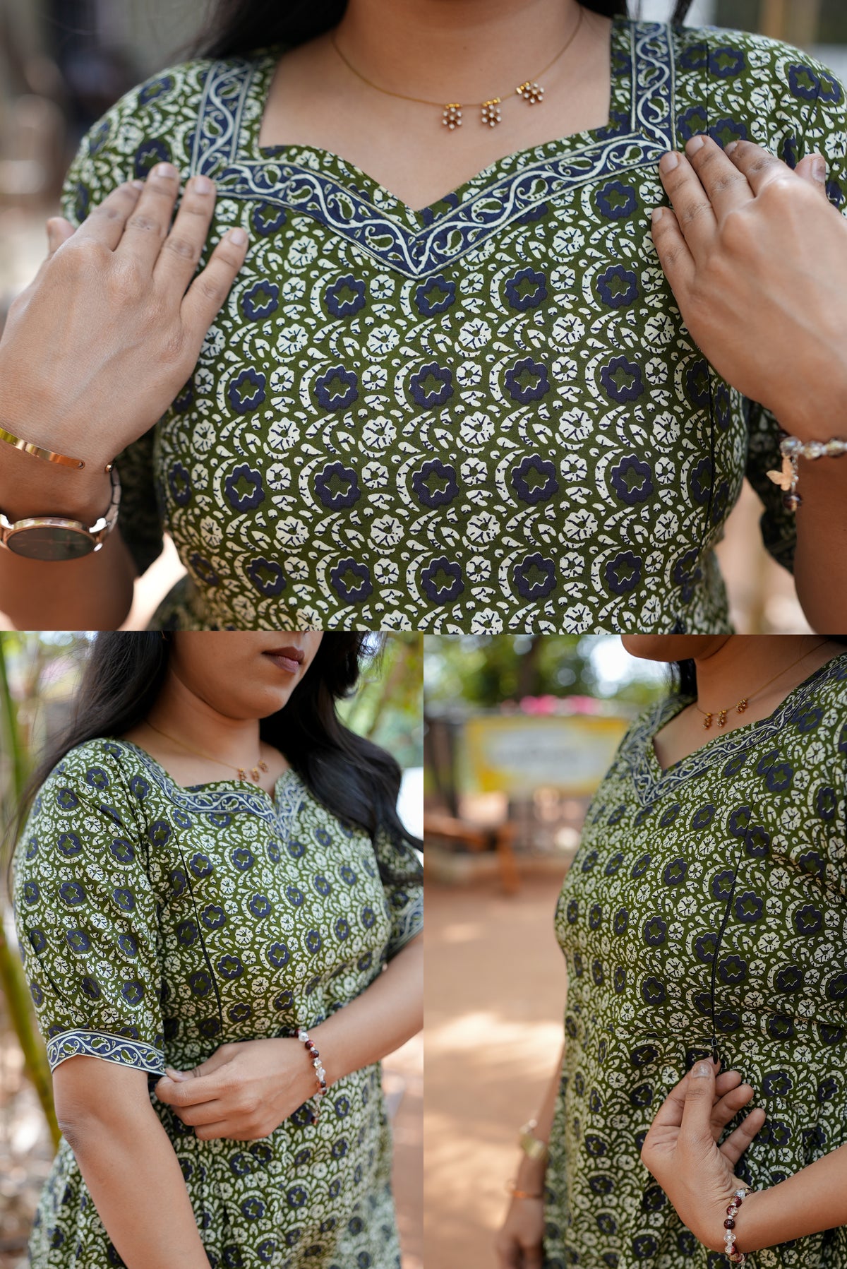 New Mangai Cotton Feeding MAXI Soft & Smooth Cotton | Invisible Vertical Feeding Zipper | Side Pockets | Back Adjustable Tie Rope |Casual & Maternity Wear (JFM)