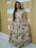 Rayon Floral 3 Layer Frock with Back Tie & Pocket Mangai Nighties