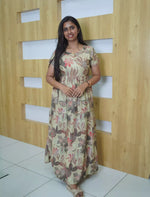 Rayon Floral 3 Layer Frock with Back Tie & Pocket Mangai Nighties