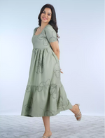 Rayon Festive Wear Floral Print Maxi Frock with Fancy Neck Mangai Nighties