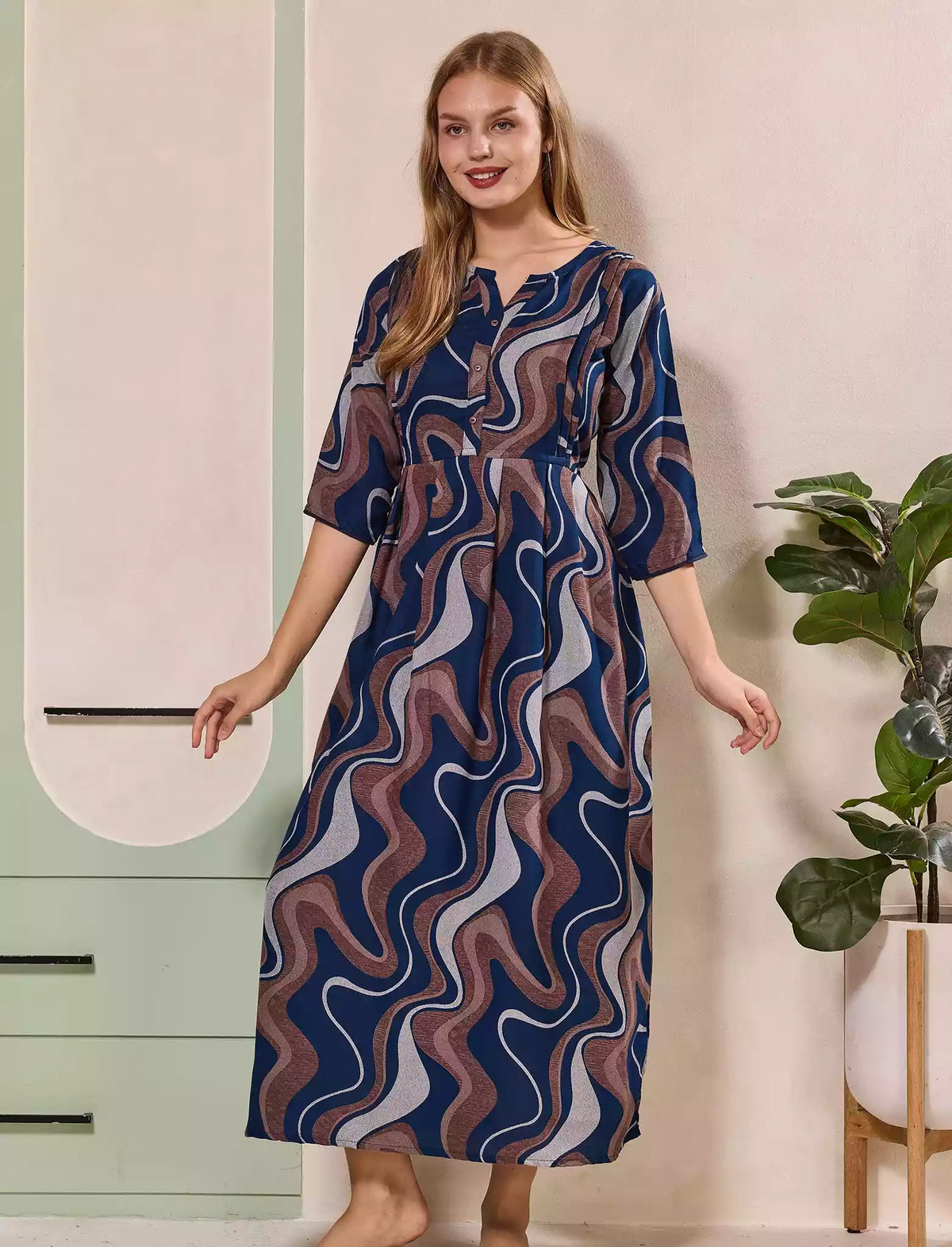 Blue Alpine Kurti Style – Mangai nighties