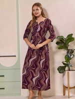 Brown Alpine Kurti Style Nighty - Mangai Nighties