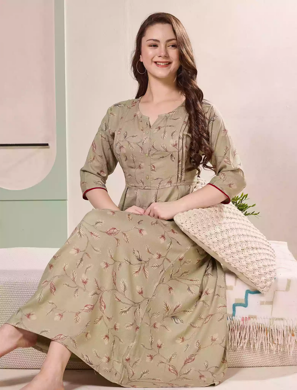 Mint Green Alpine Kurti Style – Mangai nighties