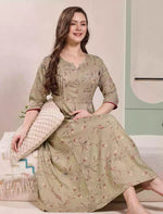Mint Green Alpine Kurti with 3/4 long Sleeves - Mangai Nighties