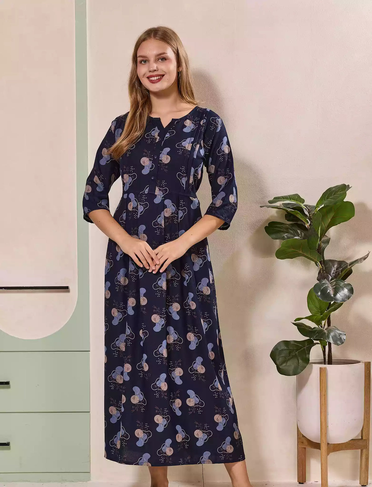 Navy Alpine Kurti Style – Mangai nighties