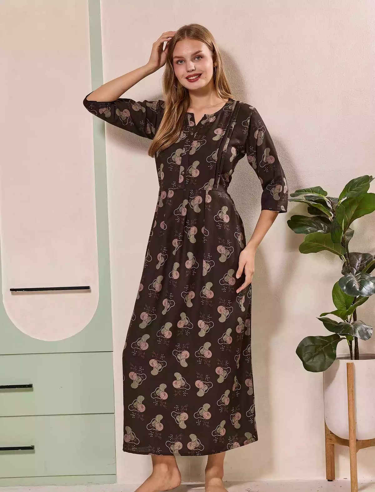 Olive Alpine Kurti Style – Mangai nighties