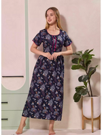 Alpine Abstract Print Kurti Style Nighty for Women | Mangai Nighties