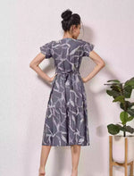 Alpine Petal Sleeve Floral Print Maxi Dress Fit - Mangai Nighties