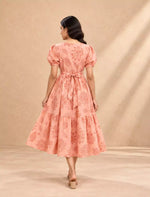 Festival Wear Floral Rayon Berlin Maxi Frock With Back Tie - Mangai Nighties
