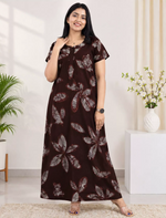 MANGAI Premium Cotton Printed Pleated Model Half Sleeve 3XL Size Nighties - Fancy Neck | With Side Pocket |Shrinkage Free Nighties | Trendy Collection's for Stylish Women's
