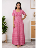 Cotton FROCK Model Casual Wear Nighties | Stylish Pleated Frock Style | Multipurpose Nighties | Pregnancy Wear | Pleated Model | Stylish Nighties for Stylish Women (PWC)