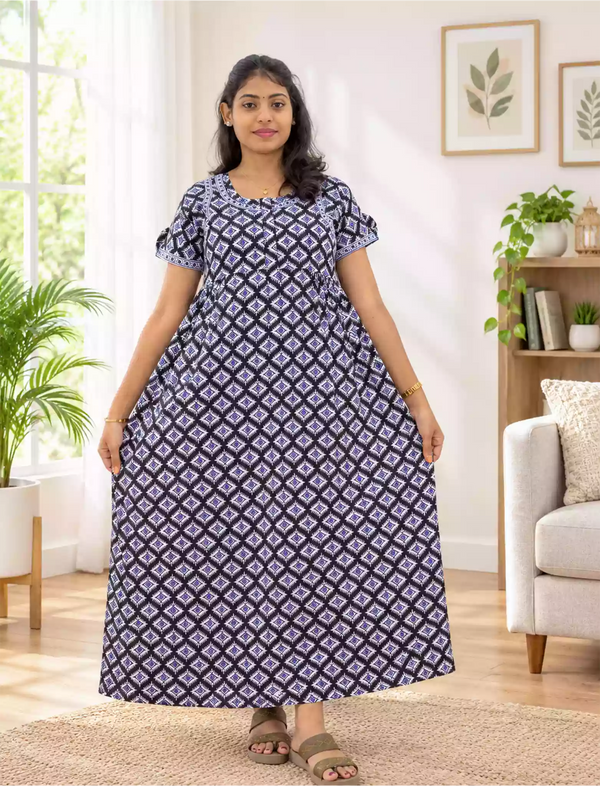 Cotton FROCK Model Casual Wear Nighties | Stylish Pleated Frock Style | Multipurpose Nighties | Pregnancy Wear | Pleated Model | Stylish Nighties for Stylish Women (PWC)