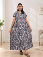 MANGAI Premium Casual Wear Cotton FROCK Model Nighties | Stylish Pleated Frock Style | Multipurpose Nighties | Casual & Pregnancy Wear | Pleated Model | Stylish Nighties for Stylish Women (PWC)