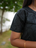 Floral Print Cotton Pleated Nighty with Side Pocket | Mangai Nighties