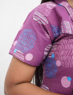 Abstract Cotton Pleated Nightdress with Side Pocket | Mangai Nighties
