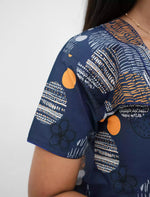 Abstract Cotton Pleated Nightdress with Side Pocket | Mangai Nighties