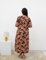 Floral Print Cotton Daily Wear Pleated Nighty with Front Zip | Mangai Nighties