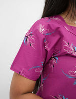 Elegant Floral Cotton Daily wear Nighty with Front Zip | Mangai Nighties