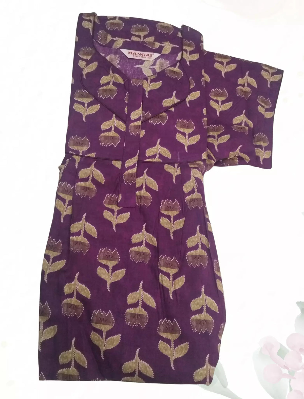 MANGAI Cotton Printed Pleated Model Half Sleeve 4XL Size Nighties Trendy Collection's