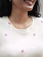 Pink Floral & Checks Ribbed Cotton Pyjama Set | Mangai Nighties