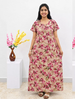 MANGAI Premium Cotton 60Inch Nighties - Fancy Neck - Mangai Nighties