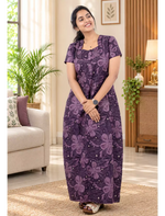 Cotton Nighties | Regular Fit | All-Over Printed | Comfortable Women’s Nightwear - Mangai Nighties