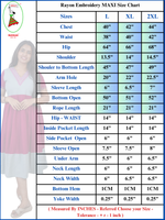 Plain Embroidered V-Neck Rayon Maxi Nighty With Back Tie - Mangai Nighties