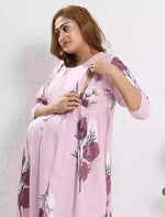 Rayon Maternity Wear Invisible Feeding Zip - Mangai Nighties