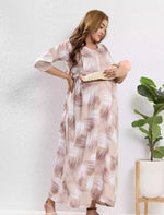 Rayon Feeding Maternity Long Frock - Mangai Nighties