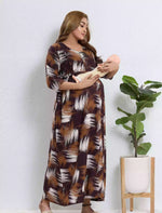 Rayon Feeding Maternity Long Frock - Mangai Nighties