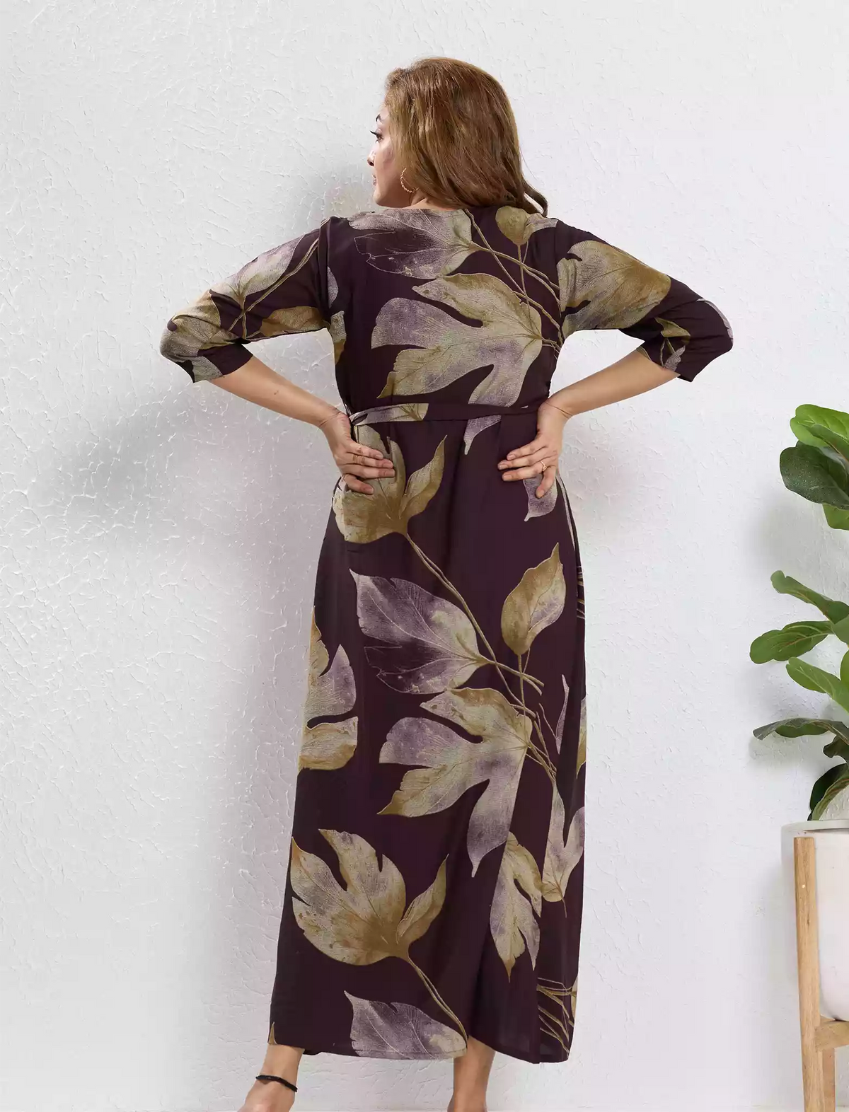 Rayon Maternity Feeding Long Frock Back View - Mangai Nighties