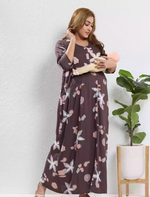 Rayon Feeding Maternity Long Frock - Mangai Nighties