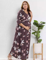 Rayon Feeding Maternity Long Frock - Mangai Nighties