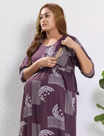 Rayon Maternity Wear Invisible Feeding Zip - Mangai Nighties