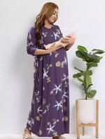Rayon Feeding Maternity Long Frock - Mangai Nighties