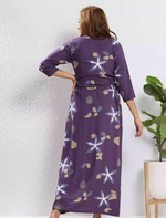Rayon Maternity Feeding Long Frock Back View - Mangai Nighties