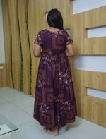 Alpine Geometric Floral Print 3-Layer Flutter Sleeve - Mangai Nighties