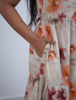Rayon Floral Print 3 Layer Frock with Back Tie & Side Pocket | Mangai Nighties