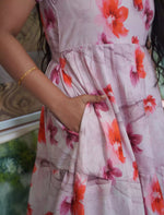 Rayon Floral Print 3 Layer Frock with Back Tie & Side Pocket | Mangai Nighties