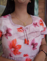 Rayon Floral Print 3 Layer Frock with Back Tie & Side Pocket | Mangai Nighties