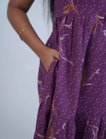 Alpine Floral Print Double Layer Sleeve Frock Style with Back Tie - Mangai Nighties