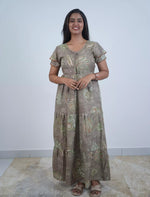 Alpine Floral & Abstract Print 3-Layer Frock with Pocket - Mangai Nighties