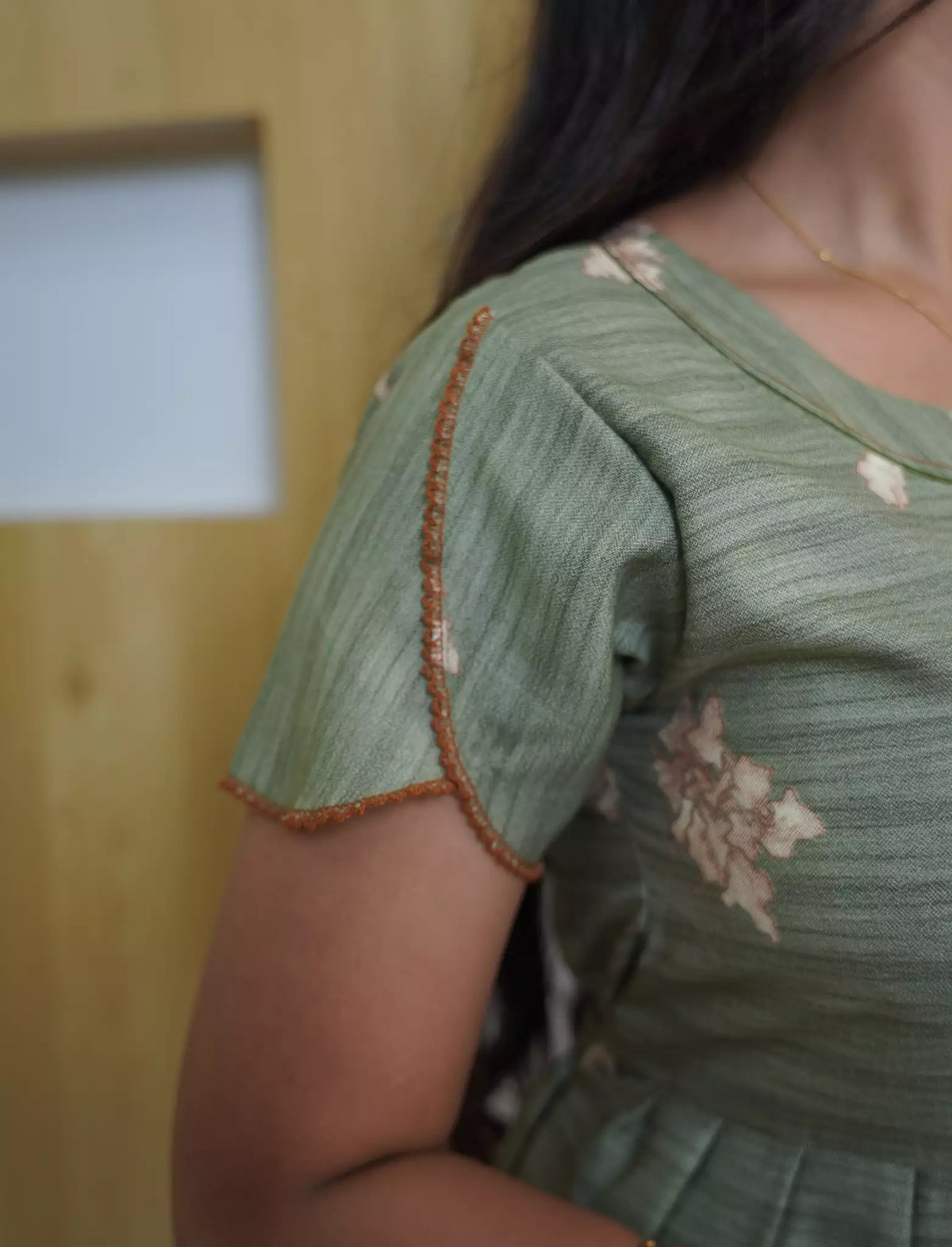 Alpine Floral Print 3-Layer Frock with Back Tie - Mangai Nighties