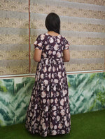 Rayon Floral Print 3 Layer Frock with Back Tie & Layer Frock | Mangai Nighties